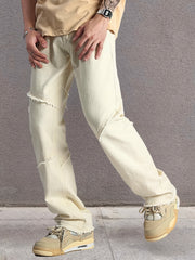 Men's Loose Fit Raw Trim Denim Pants