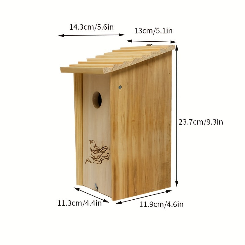 Small Bird House Nest Pine Wood Hanging Warm Bird Cage Pet Supplies