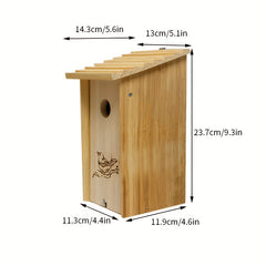 Small Bird House Nest Pine Wood Hanging Warm Bird Cage Pet Supplies