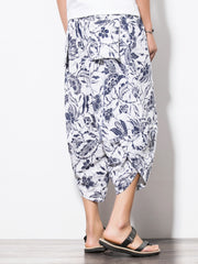 Flower Pattern Loose Cropped Pants for Men