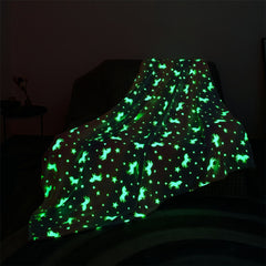 Glow In The Dark Unicorn Blanket Soft Fleece Throw Gift
