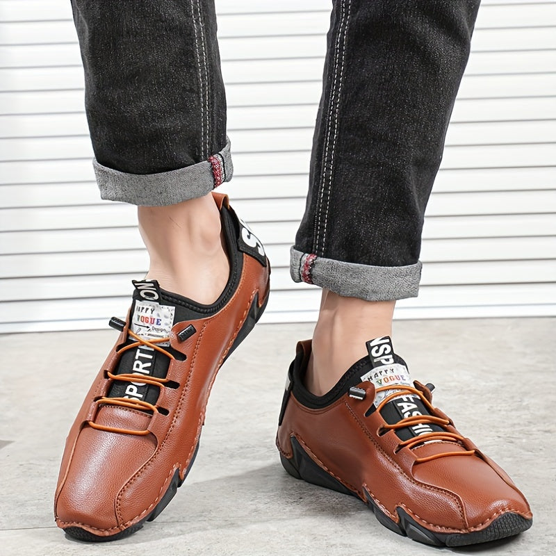 Men's Slip on Shoes With Shoelaces Comfy Non slip Walking Shoes