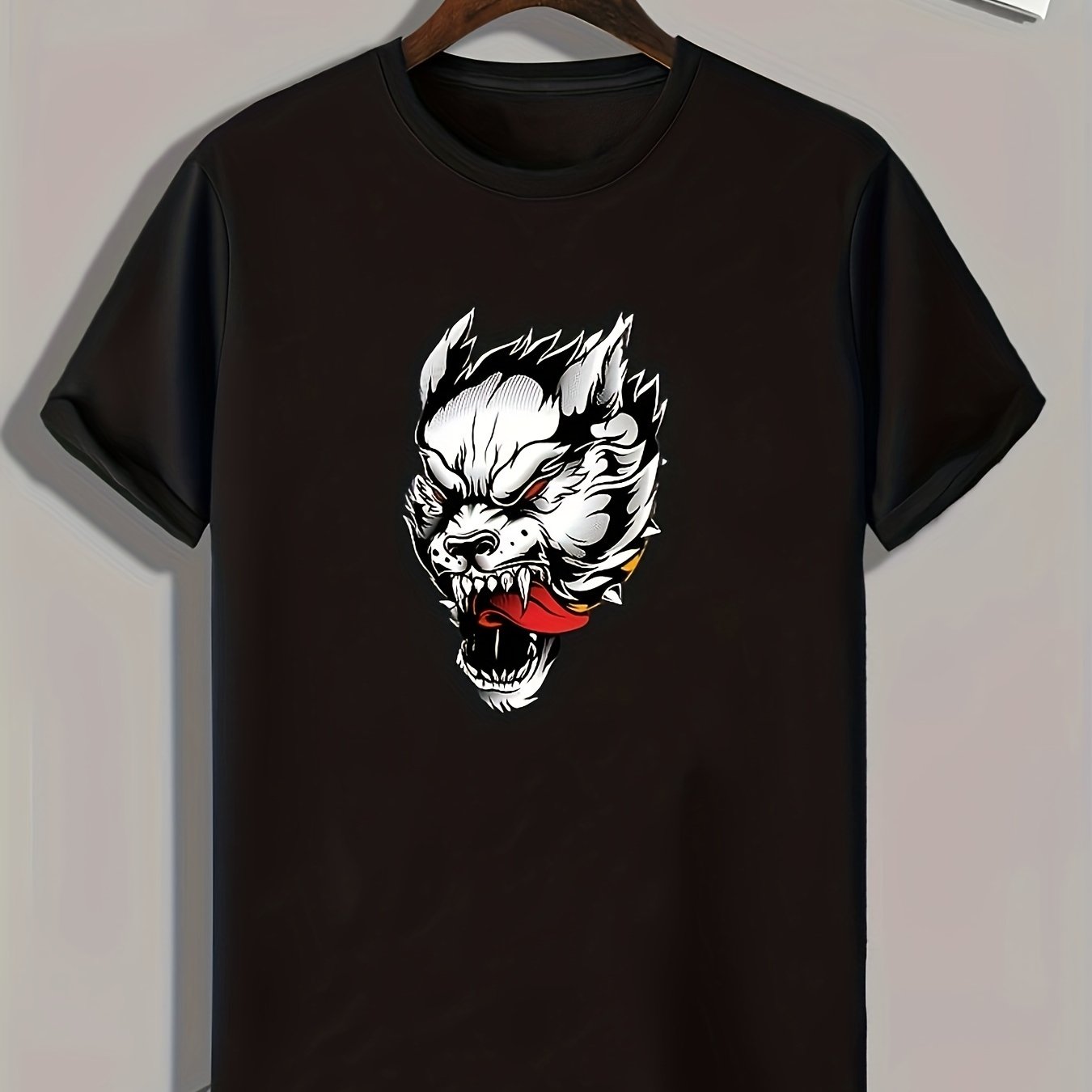 Fierce Lion Print Men's Graphic T shirt For Summer