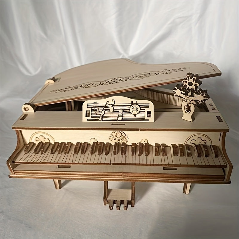 3D Wooden Puzzle Piano DIY Handcrafted Relax Gift for Adults