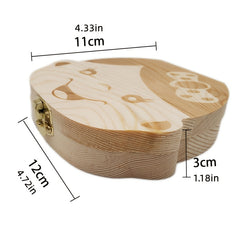 Wooden Baby Tooth Storage Box Teeth Organizer Gift Keepsakes