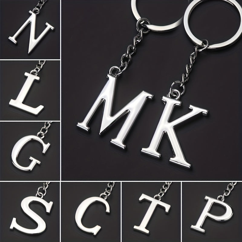 DIY A Letters Key Chain Charm 26 Letters Keychain Men Couple Gift