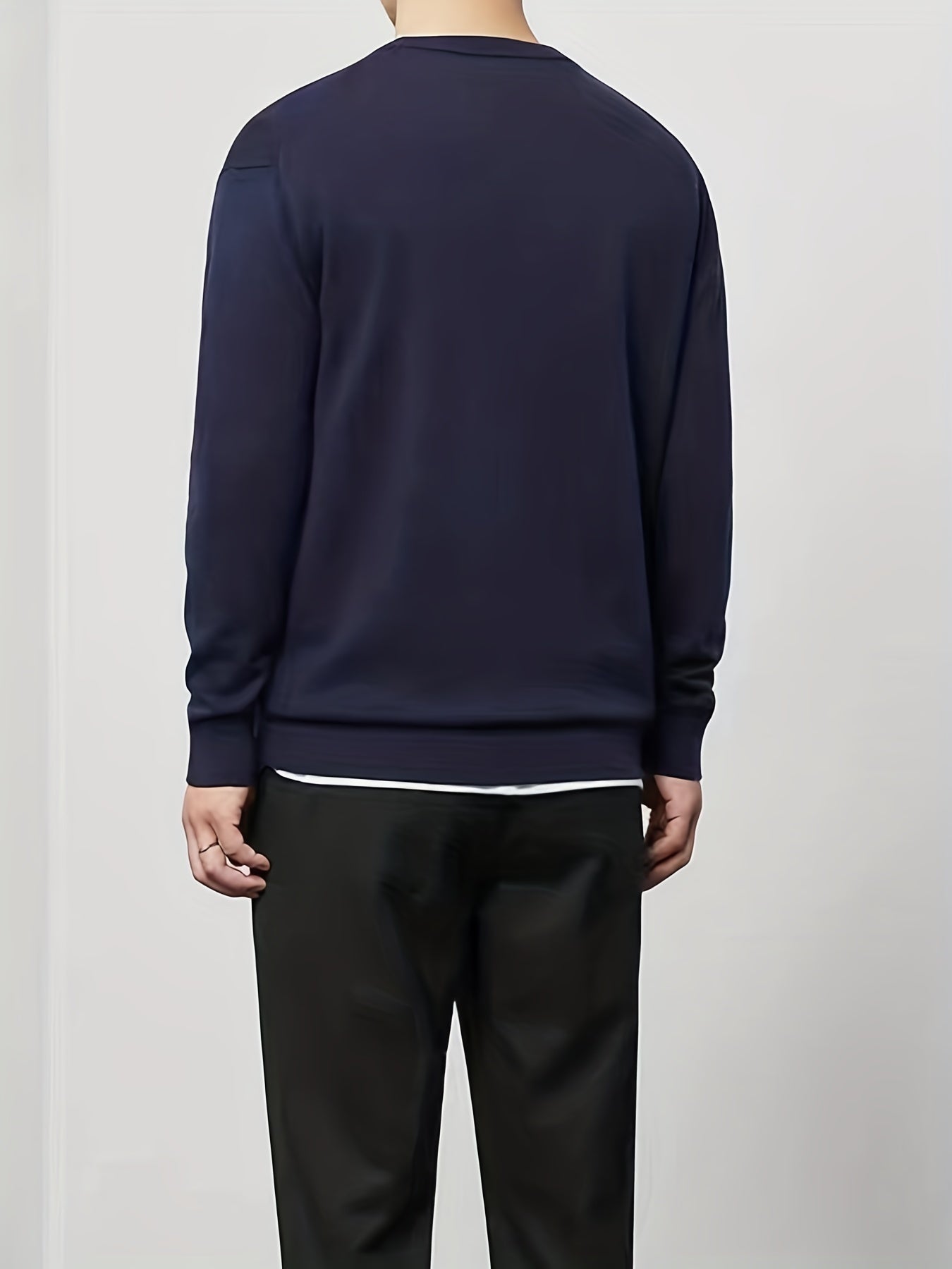 Slogan Print Knitted Sweater for Men
