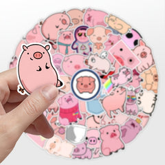 50 Cute Pig Stickers for DIY, Water Bottles, Laptops
