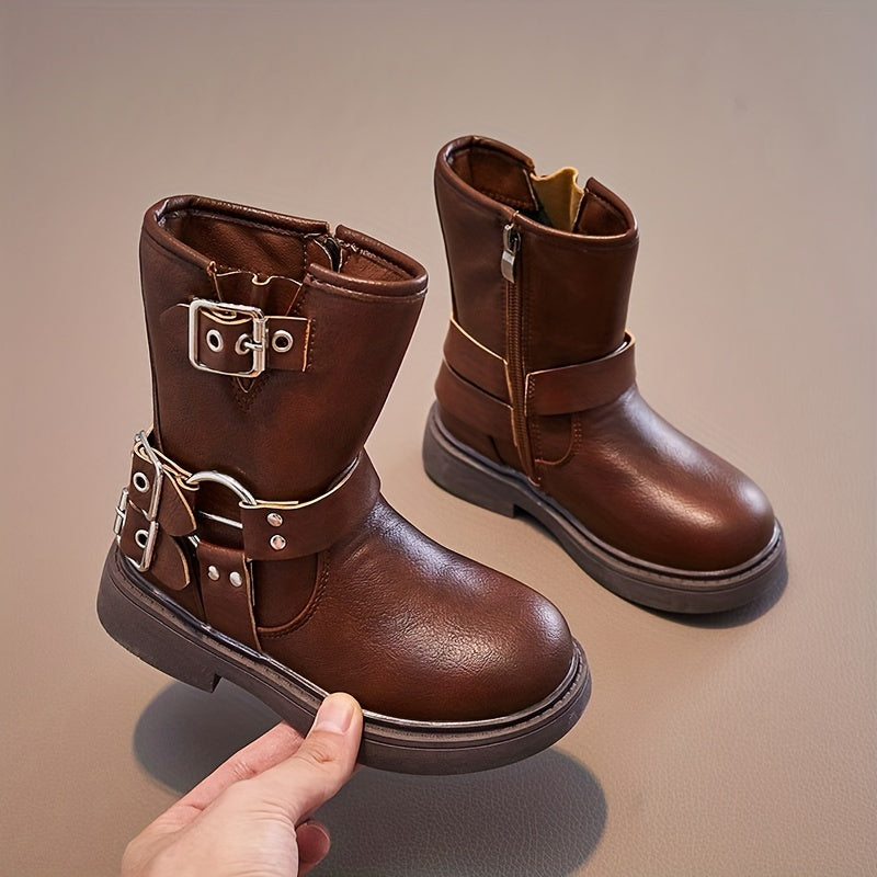 Vintage Casual Zipper Boots For Girls