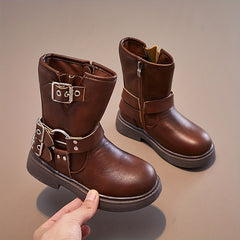 Vintage Casual Zipper Boots For Girls