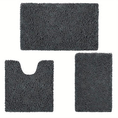 3pcs Non slip Floor Mat Plush Indoor Mat Bathroom Mat Bathroom Floor Mat