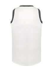Men's Solid Basketball Jersey Active Breathable Sleeveless Shirt