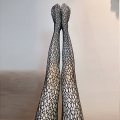 Fishnet Tights Hollow Out High Waist Mesh Pantyhose Women's Stockings