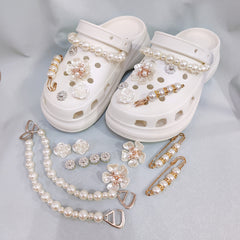 Camellia Decoration Hole Shoes for Women Girls Party Favors
