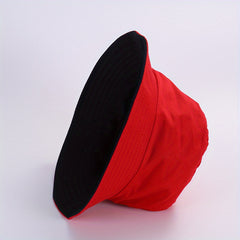 Polyester Cotton Double Sided Bucket Hat Unisex Sun Protection DIY Foldable Hat