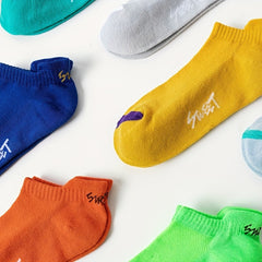 10 Pairs Boys Cotton Blend Ankle Socks Solid Letter Print