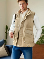 Men's Stand Collar Thermal Vest for Autumn Winter