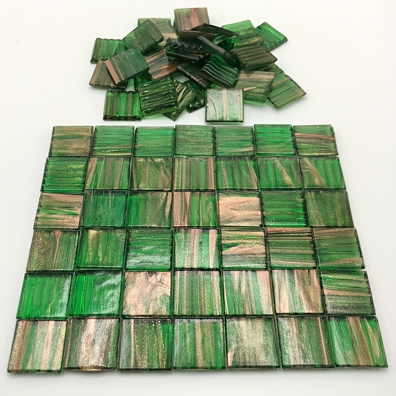 40pcs Translucent Green Hot formed Mosaic Ice Jade DIY Decoration Art Painting