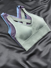 3 Pcs Women's Criss Cross Outerwear Sports Bra Yoga Tank Bra