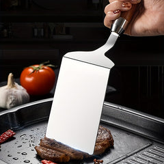 Stainless Steel Griddle Spatula with Wooden Handle for BBQ Pancake Hamburger