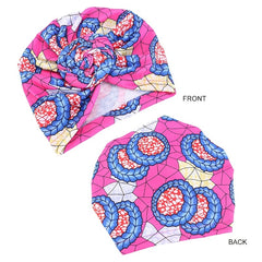 African Style Print Top Knot Girls Flower Baby Hat Bandana