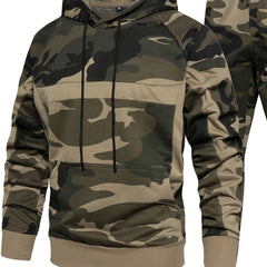 Men's Camo Hoodie & Jogger Set for Fall & Winter Sports