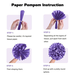 12pcs Halloween Party Decorations Tissue Paper Pom Poms Rustic Retro Baby Shower