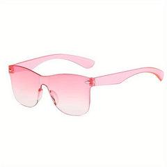 Square One piece Sunglasses Rivet Decor UV400