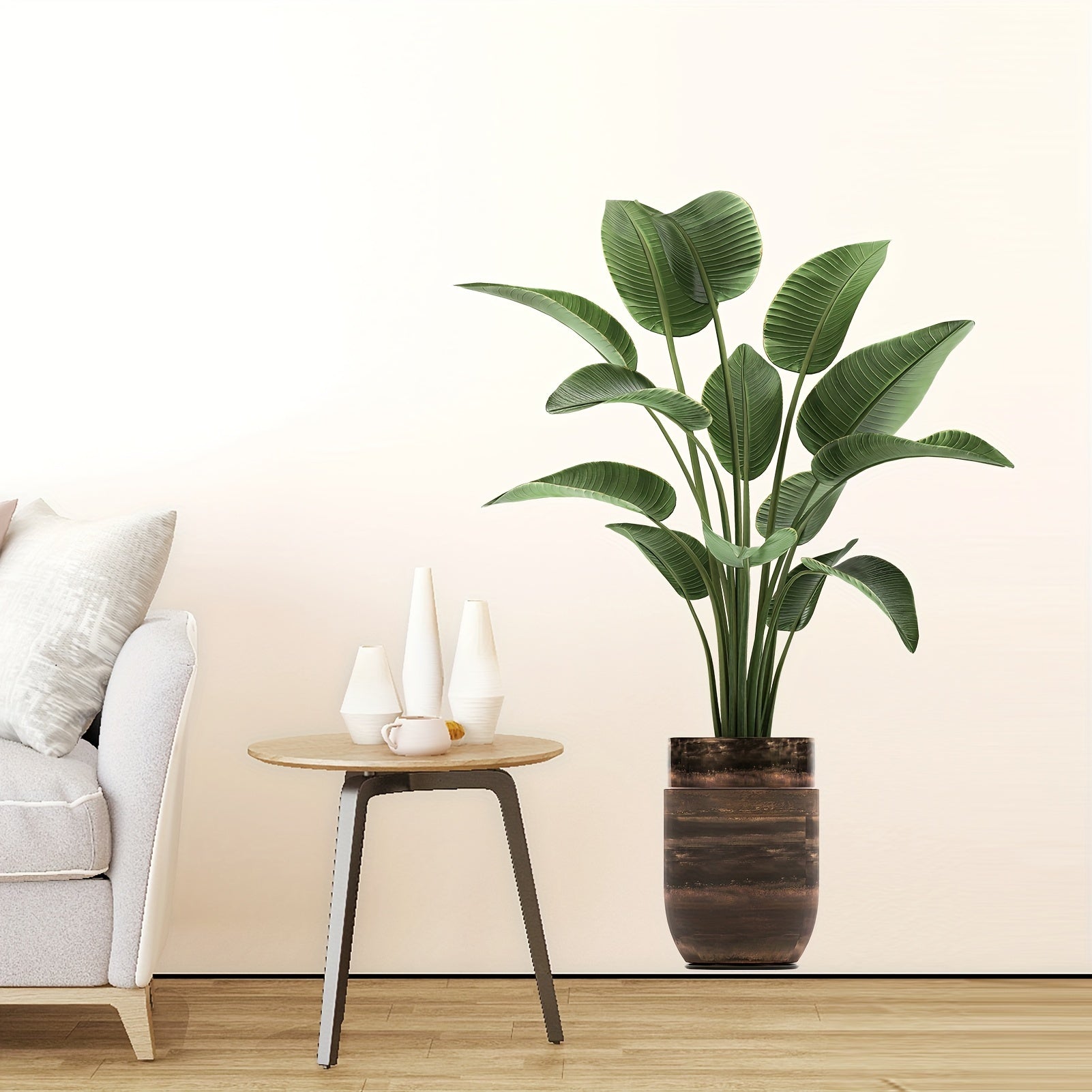 Green Plants Potted Wall Stickers PVC Leaves Creative Murals Paper