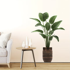 Green Plants Potted Wall Stickers PVC Leaves Creative Murals Paper