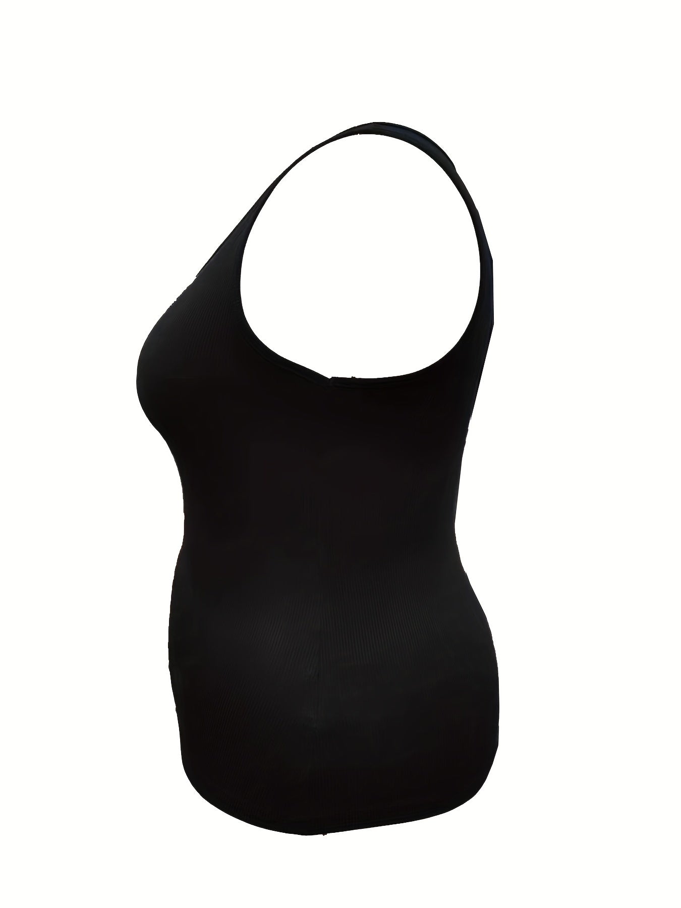 Ribbed Button Round Neck Slim Fit Tank Top
