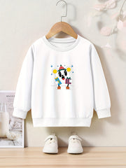 Lovely Mouse Graphic Crew Neck Sweatshirt for Kids