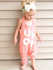 Toddlers Letter Print Baggy Jumpsuit for Summer