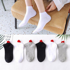 3 Pairs Heart Socks Ankle Socks Womens Socks Women Red Love Heart