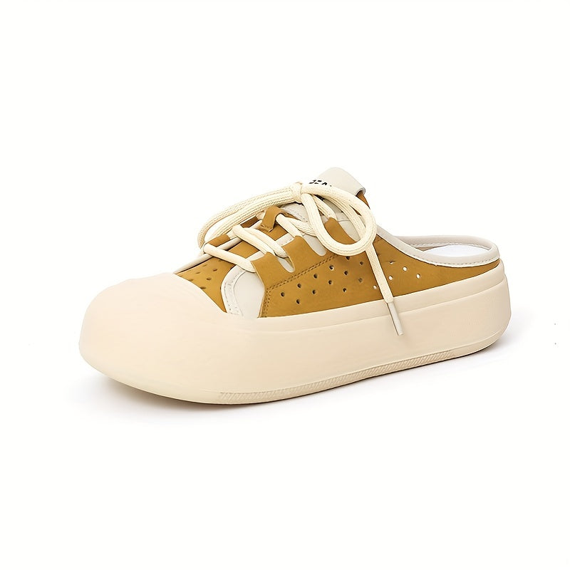 Women's Lace-up Mules Sneakers Retro Lightweight Walking Shoes