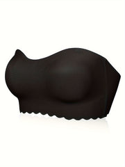 3pcs Scalloped Wireless Push Up Strapless Bra Women's Lingerie