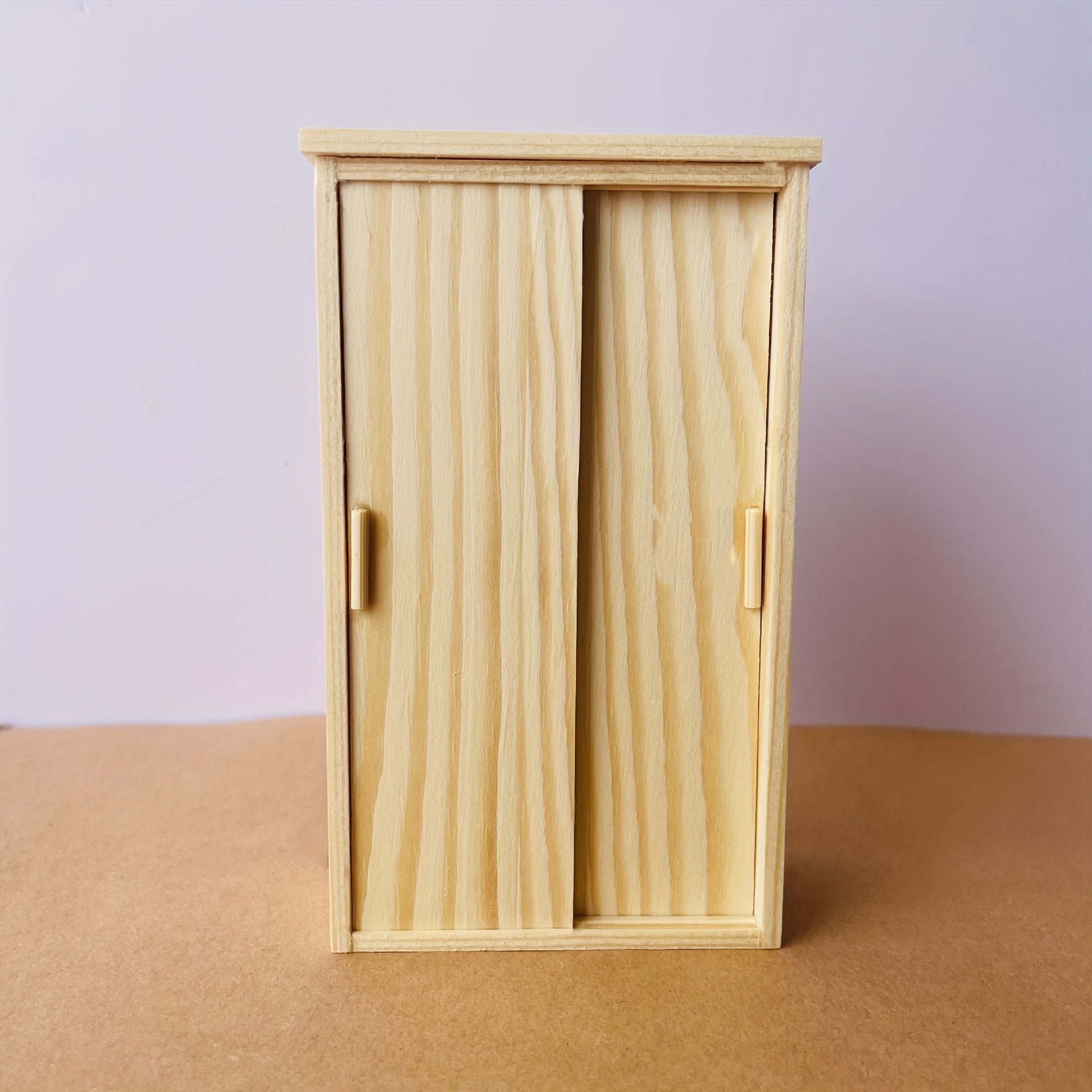 1:12 Scale Dollhouse Wardrobe Recycled Wood Closet with Sliding Door