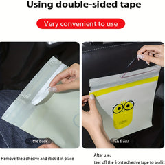Car Garbage Bags Cartoon Printed Self-adhesive Storage Bag