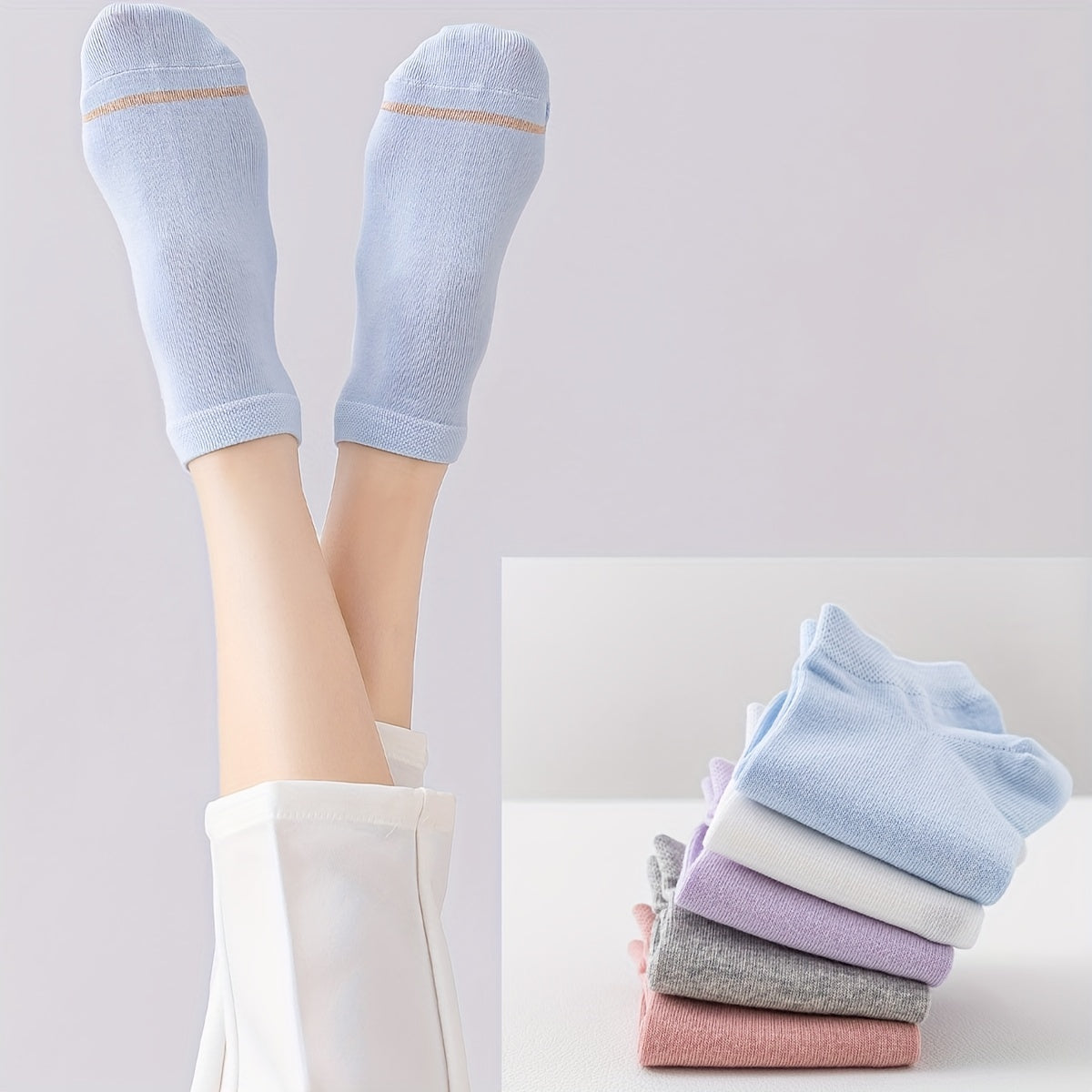 5 Pairs Sports Ankle Socks Lightweight All match Women's Stockings
