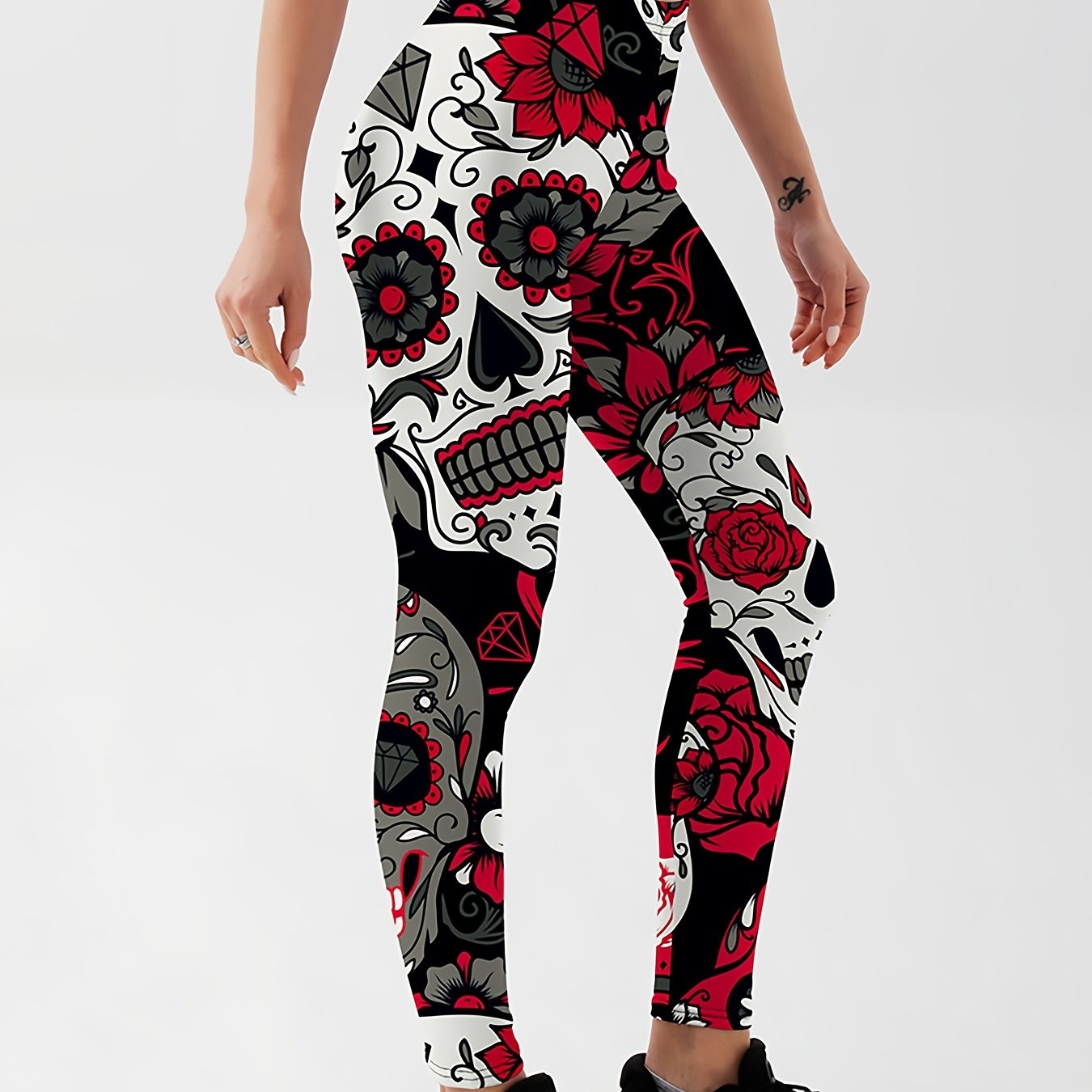 High Waisted Butt Lifting Leggings for Women, Aesthetically Printed Yoga Pants