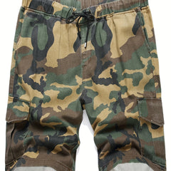 Men's Camo Cargo Shorts Drawstring Waist