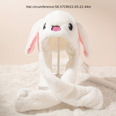 Rabbit Plush Hat Cartoon Ears Animal Hat Ear Warmer - Funny Rabbit Jumping
