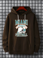 Miami Helmet Print Hoodies for Men Graphic Hoodie with Kangaroo Pocket