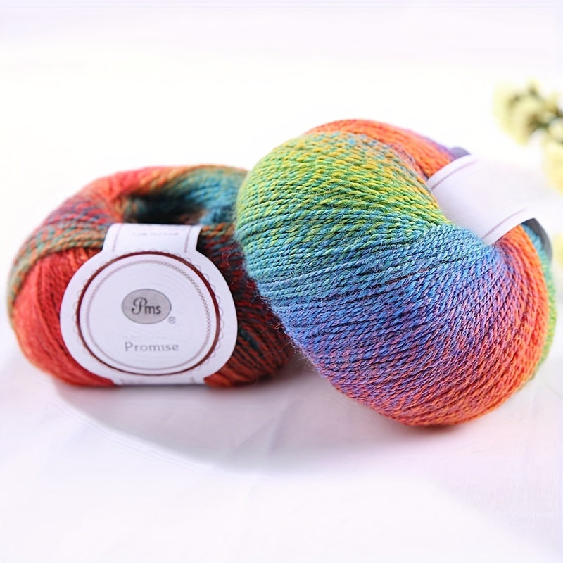 Rainbow Gradient Dyed Wool Yarn 1.7oz