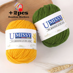 2pcs 50g Cotton Blended Knitting Yarn Soft Yarn For Beginners DIY Yarn