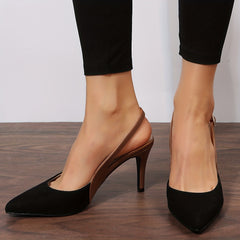 Classic Colorblock Stiletto Heels Slingback Pumps
