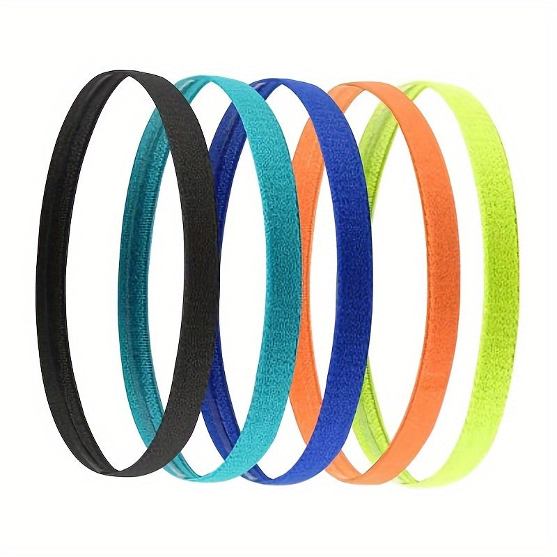 6 Pcs Thin Sports Headbands for Kids - Non Slip Elastic Headbands
