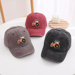 Kids Tractor Embroidered Ball Cap with Visor