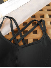 3pcs Solid Cross Back Sports Bra Bundle