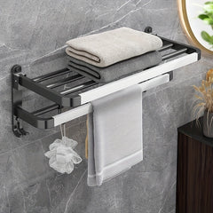 Foldable Towel Rack Bathroom Shelf Wall Mounted Towel Rack Household Bathroom